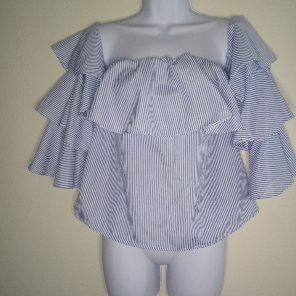 Elenza by L&L RUFFLE BLOUSES  OFF SHOULDER